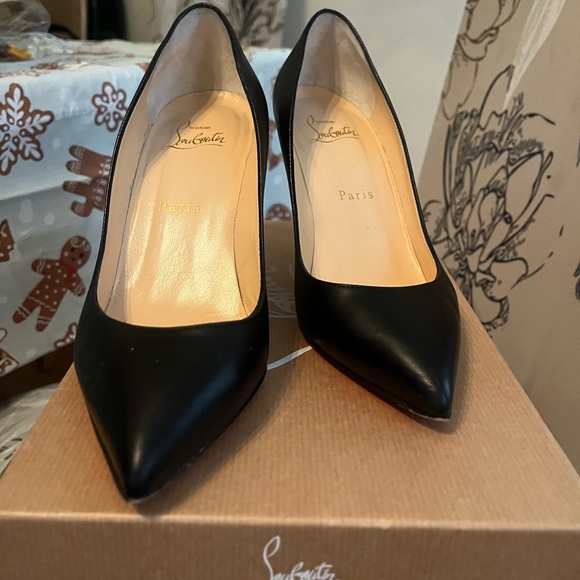 Christian Louboutin Shoes - Christian Louboutin Black Leather Pointed Toe Pumps
